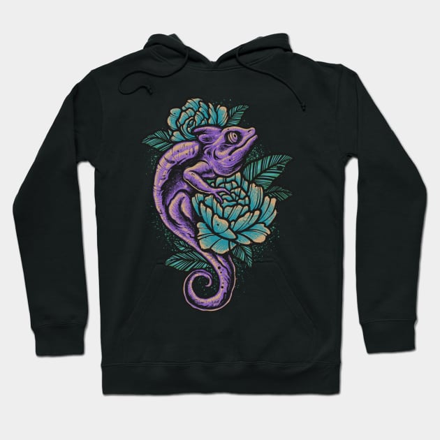 Chameleon flowers Hoodie by vhiente